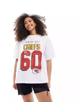 Белая футболка оверсайз с лицензионным принтом «Канзас-Сити» ASOS