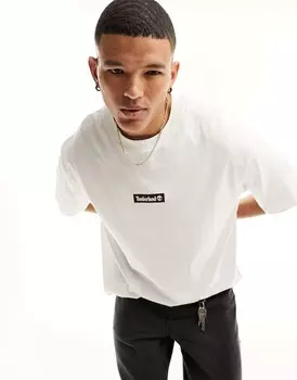 Белая футболка оверсайз с логотипом в центре Timberland эксклюзивно для asos