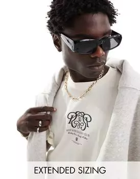 Белая футболка оверсайз с принтом на груди ASOS DESIGN