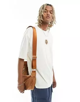Белая футболка оверсайз с принтом на груди ASOS DESIGN