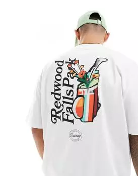 Белая футболка оверсайз с принтом на спине ASOS DESIGN