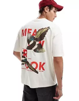 Белая футболка оверсайз с принтом на спине ASOS DESIGN