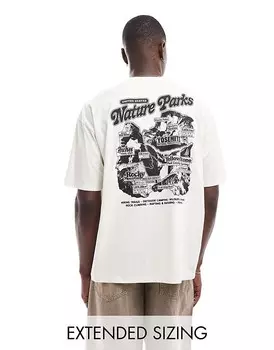 Белая футболка оверсайз с принтом на спине ASOS DESIGN