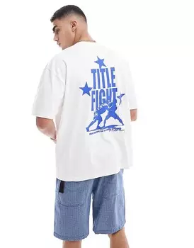 Белая футболка оверсайз с принтом на спине ASOS DESIGN