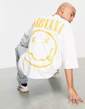 Белая футболка оверсайз с принтом Nirvana ASOS DESIGN