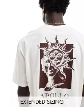 Белая футболка оверсайз с ренессансным принтом на спине ASOS DESIGN