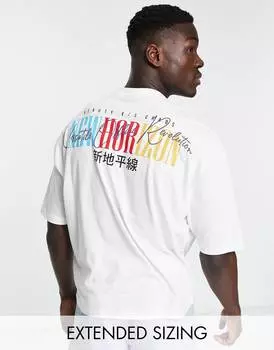 Белая футболка оверсайз с текстовым принтом спереди и сзади ASOS DESIGN