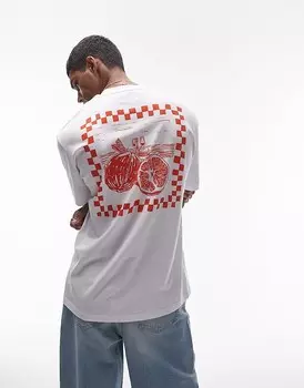 Белая футболка оверсайз Topman с фруктовым принтом