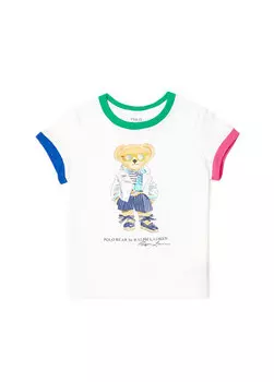 Белая футболка polo bear для девочек Polo Ralph Lauren