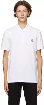 Белая футболка-поло с черепом Alexander McQueen