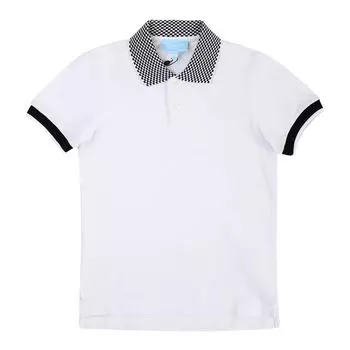 Белая футболка-поло с фактурным воротником Lanvin