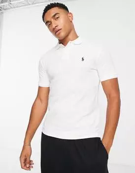 Белая футболка-поло с логотипом Polo Ralph Lauren