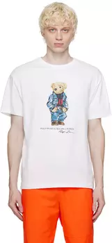 Белая футболка-поло с медведем Polo Ralph Lauren