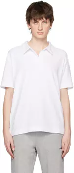 Белая футболка-поло с открытой планкой ZEGNA