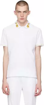 Белая футболка-поло с принтом Versace Jeans Couture