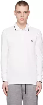 Белая футболка-поло с зеброй PS by Paul Smith