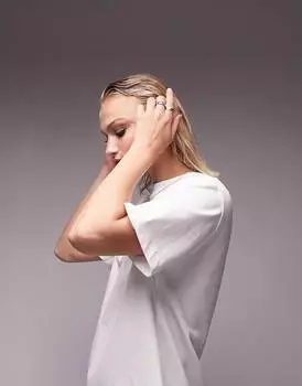 Белая футболка премиум-класса с короткими рукавами и круглым вырезом Topshop