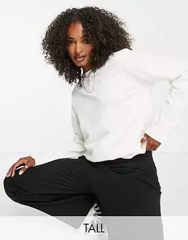 Белая футболка премиум-класса с круглым вырезом и длинными рукавами Topshop Tall