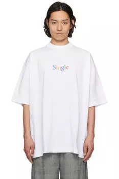Белая футболка размера «Single» большого размера VETEMENTS