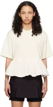 Белая футболка с баской Msgm