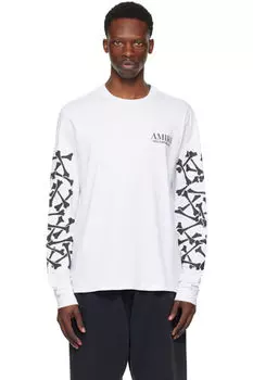 Белая футболка с длинным рукавом Bones Stacked AMIRI
