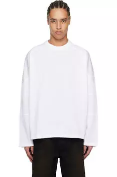 Белая футболка с длинным рукавом и вырезом на плече WOOYOUNGMI