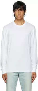 Белая футболка с длинным рукавом из джерси TOM FORD