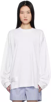 Белая футболка с длинным рукавом MAGNIBERG