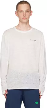 Белая футболка с длинным рукавом с принтом District Vision