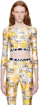 Белая футболка с длинным рукавом с рисунком Versace Jeans Couture