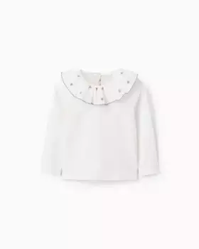 Белая футболка с длинными рукавами для девочки Zippy