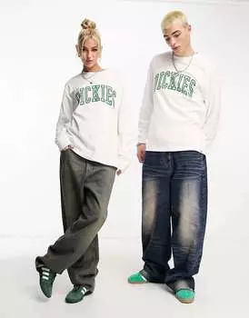 Белая футболка с длинными рукавами и логотипом Dickies aitkin varsity