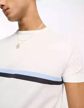 Белая футболка с двумя полосками French Connection