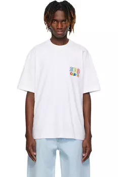 Белая футболка с флокированным логотипом Solid Homme