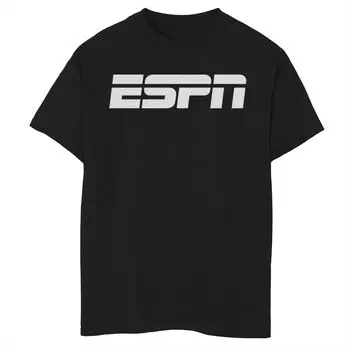 Белая футболка с графическим логотипом ESPN для мальчиков 8–20 лет Licensed Character, черный