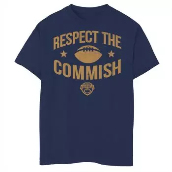 Белая футболка с графическим логотипом ESPN Fantasy Football Respect The Commish для мальчиков 8–20 лет Licensed Character