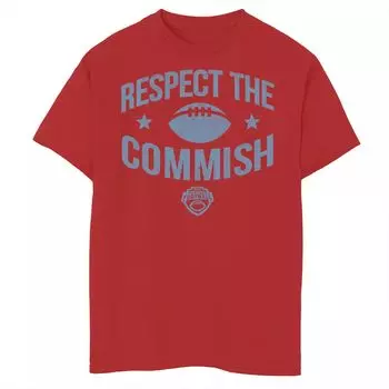 Белая футболка с графическим логотипом ESPN Fantasy Football Respect The Commish для мальчиков 8–20 лет Licensed Character