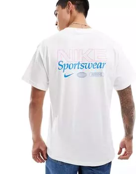 Белая футболка с графическим принтом на спине Nike