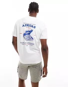 Белая футболка с графическим принтом пиццы adidas Originals