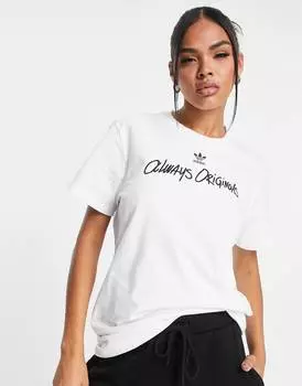 Белая футболка с графичным принтом adidas Originals