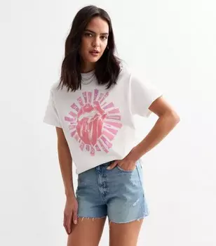 Белая футболка с группой Rolling Stones New Look, белый