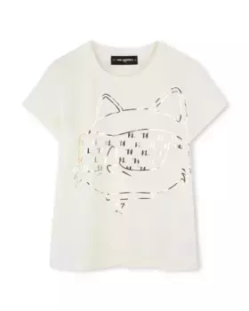 Белая футболка с коротким рукавом для девочки Karl Lagerfeld Kids, белый