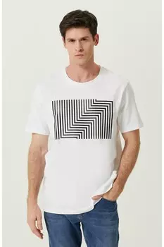 Белая футболка с коротким рукавом с принтом Network, белый