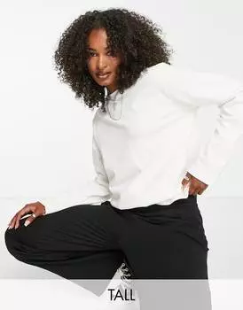 Белая футболка с круглым вырезом и длинными рукавами премиум-класса Topshop Tall