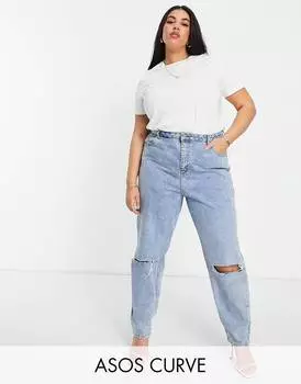 Белая футболка с круглым вырезом из смесового хлопка ASOS DESIGN Curve Ultimate - WHITE