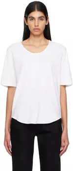 Белая футболка с круглым вырезом LEMAIRE