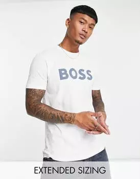 Белая футболка с крупным логотипом BOSS Casual Thinking 1