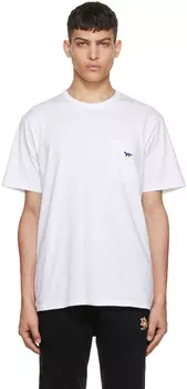 Белая футболка с лисой Maison Kitsun