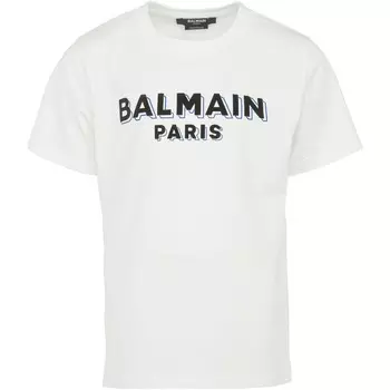 Белая футболка с логотипом Balmain, белый