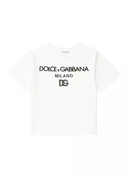 Белая футболка с логотипом для мальчика Dolce&Gabbana